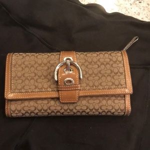 Coach Signature Checkbook Wallet